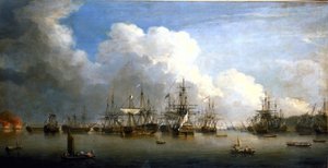 Guerra de los Siete Años (1756-1763): La captura de la flota española en La Habana (Cuba), agosto y septiembre de 1762. Óleo sobre lienzo, mediados del siglo XVIII, de Dominic Serres (1722-1793).