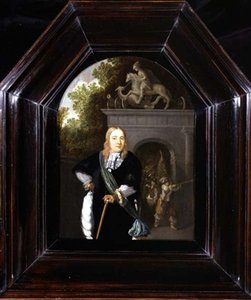 Retrato del Capitán Jacobus Van Der Burgh frente a la Puerta Doeler, Leiden de Dominicus van Tol