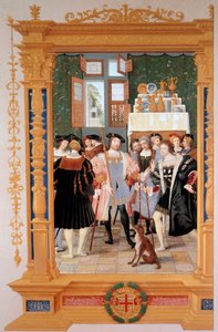 Etienne Leblanc (1490-1565) presenta a Anne de Montmorency (1493-1567) su traducción del discurso de Cicerón (1531) de Dominique Henri Guifard
