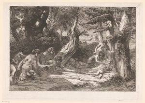 Diana y sus ninfas encuentran a Cupido dormido en el bosque de Dominique Vivant Denon (baron)
