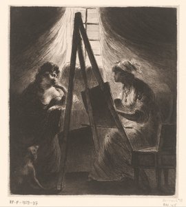 Elisabeth Vigée-Le Brun retratando a una mujer de Dominique Vivant Denon (baron)