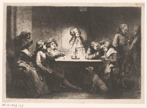 Compañía alrededor de una mesa a la luz de las velas de Dominique Vivant Denon (baron)