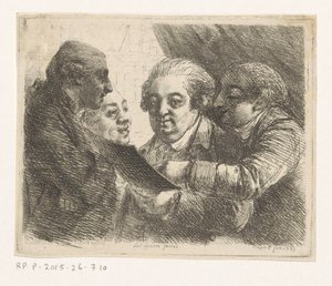 Retrato de cuatro hermanos de la familia Terres, libreros en Nápoles Les quatres freres (título sobre objeto) de Dominique Vivant Denon (baron)