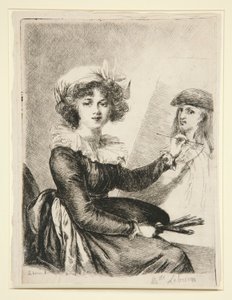 Louise-Elisabeth Vig?e-Lebrun, (Mlle Lebrun) después y al revés del autorretrato de 1790 en los Uffizzi de Dominique Vivant Denon