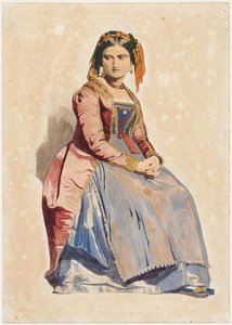 mujer italiana sentada de Dominique Louis Papety