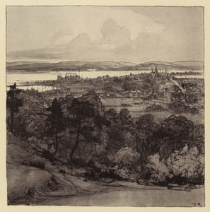 Poole desde Parkstone (litografía) de Donald (after) Maxwell
