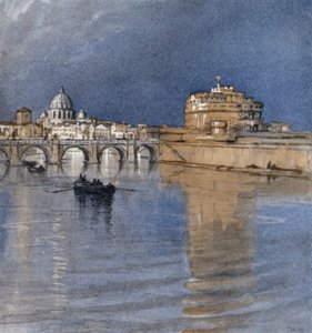 Roma y el Tíber (litografía en color)