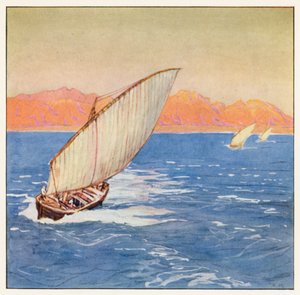 Rudyard Kipling: The Junk and the Dhow (litografía en color) de Donald (after) Maxwell