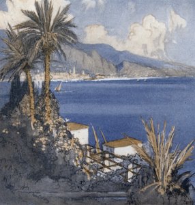 La Riviera Francesa (litografía en color)
