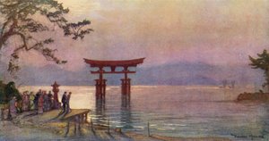 El Torii en el Mar Interior, Japón (litografía en color) de Donald (after) Maxwell