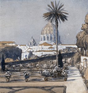 Los Jardines del Vaticano (litografía en color) de Donald (after) Maxwell
