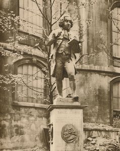 Dr. Johnson en su pedestal, desde donde puede ver Fleet Street, c1935 de Donald McLeish