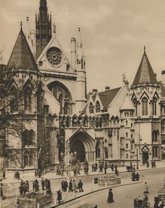 Tribunales Reales de Justicia desde una Ventana en la Esquina de Essex Street de Donald McLeish