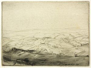 Boceto de las Paredes de San Gimignano de Donald Shaw MacLaughlan