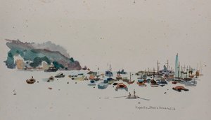 Rapallo, c.1979 (acuarela sobre papel) de Donatella Merlo