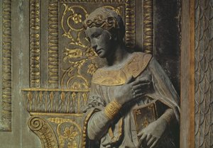 La Anunciación Cavalcanti: detalle de la Virgen por Donatello de Donatello