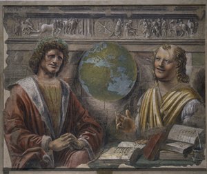 Heráclito y Demócrito, 1486
