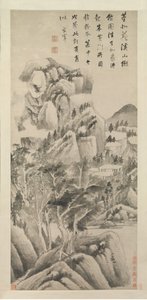 Viviendas sombreadas entre arroyos y montañas, ca. 1622-25 de Dong Qichang