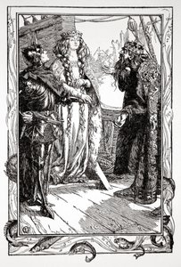 El rey Anguish entrega a Isolt a Sir Tristram de Dora Curtis