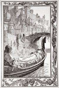 La barcaza flotaba río abajo, 1905 de Dora Curtis