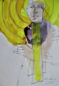 Mujer abstracta amarilla de Doris Schmitz