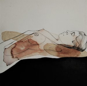 Desnudo en acuarela sereno de Doris Schmitz