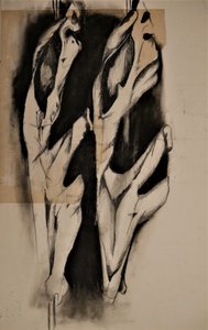 Figuras abstractas al carboncillo de Doris Schmitz
