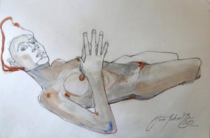 Egon Schiele posa