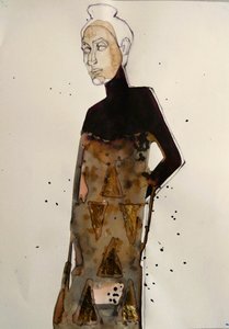 Elegante figura de moda dorada de Doris Schmitz