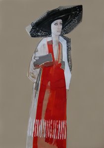 Vestido rojo de mujer elegante de Doris Schmitz