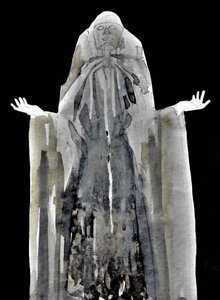 Figura etérea con capucha de Doris Schmitz