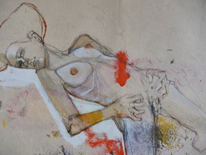 Desnudo recostado expresivo