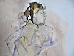Retrato al pastel de Doris Schmitz