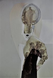 Perfil abstracto y pensativo de Doris Schmitz