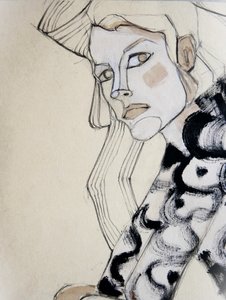Figura de la moda pensativa de Doris Schmitz