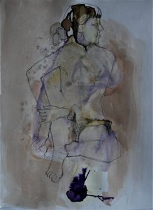 Figura desnuda pensativa de Doris Schmitz
