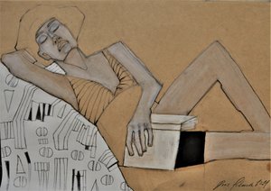 Mujer relajada leyendo