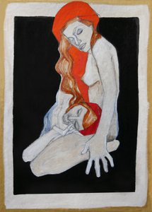 Abrazo rojo y triste de Doris Schmitz