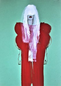 Pelo blanco, vestido rojo de Doris Schmitz