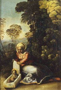 Madonna con Niño La Zingarella, c. 1513 de Dosso Dossi
