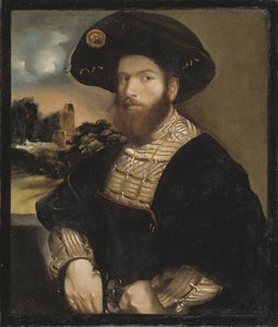 Retrato de un hombre con boina negra de Dosso Dossi