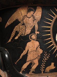 (detalle) de una lekythos de figuras rojas