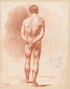 Desnudo masculino de pie, visto de espaldas (2º premio 1819) de Douwe de Hoop