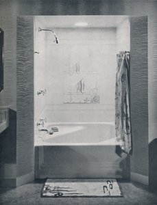 Nuevo baño Neo-Angle de cuatro pies cuadrados, 1935 de Drix Duryea
