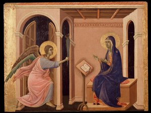 Anuncio de la muerte de María. Predela de la Maestà de Duccio di Buoninsegna