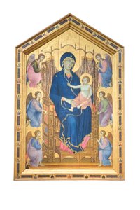 La Virgen y el Niño entronizados con ángeles de Duccio di Buoninsegna