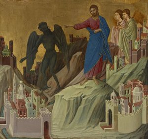 La tentación de la montaña de Duccio di Buoninsegna