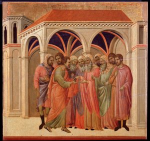 La traición de Judas. Retablo de la Maestà de Duccio di Buoninsegna