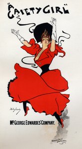 Arte. Entretenimiento. Una chica alegre, opereta de Owen Halls y Sidney Jones. Cartel de Dudley Hardy, Inglaterra de Dudley Hardy