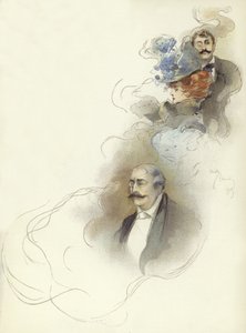 Personajes en la cena del Savoy de Dudley Hardy